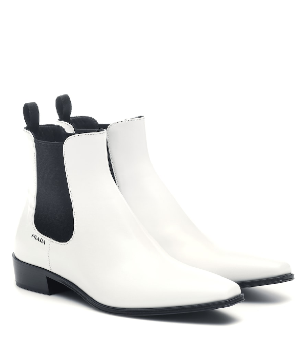 prada white chelsea boots