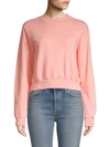 Cotton Citizen Milan Crop Crew Shirt In Pastel Coral