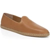 Vince Malia Flat Foulard Leather Espadrille Loafers In Tan Leather