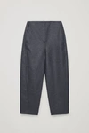Cos Twisted-seam Wool Trousers In Grey