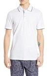 Ted Baker Toff Geo-print Regular Fit Polo Shirt In White