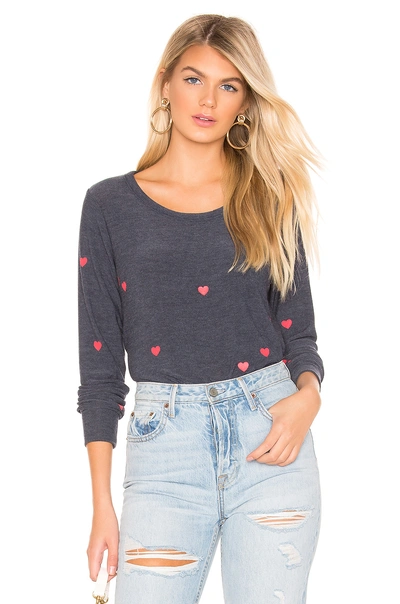 Chaser Tiny Hearts Sweater In Avalon