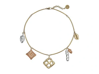 Tory Burch Snack Charm Necklace In Brass / Silver / Rose Gold