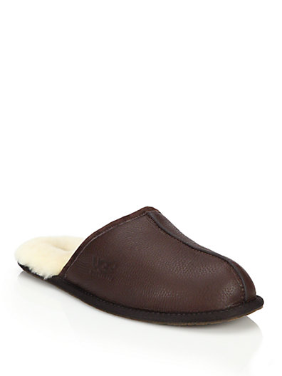 scuff leather pantoffels