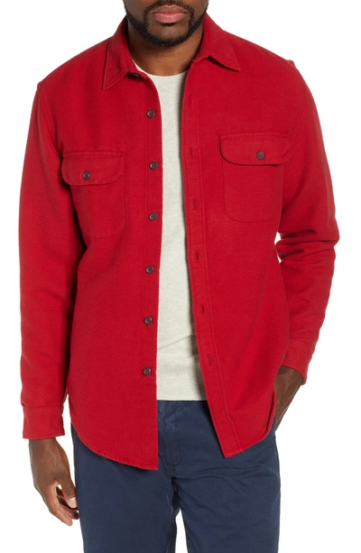 Jcrew Heavyweight Chamois Workshirt In Fire Red ModeSens