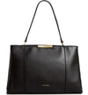Ted Baker Faceted Bow Leather Tote In Black