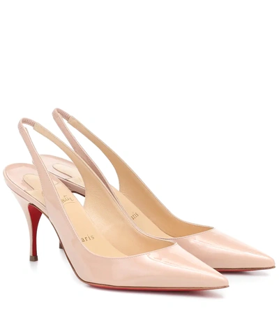 Christian Louboutin Clare 80 Patent-leather Slingback Pumps In Pink