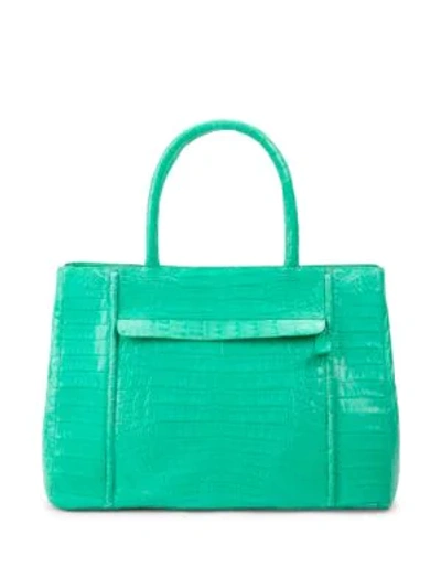Nancy Gonzalez Crocodile Leather Satchel Bag In Mint