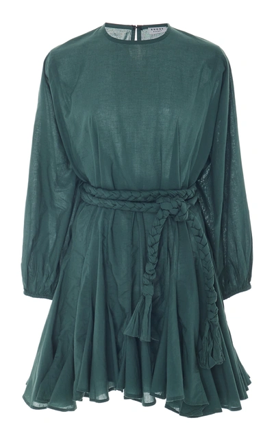 Rhode Exclusive Ella Cotton-gauze Mini Dress In Green