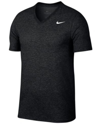 Nike Men's Dry V-neck Training T-shirt In Black Heather