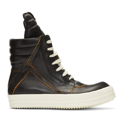 Rick Owens Geobasket High-top Leather Trainers In Black