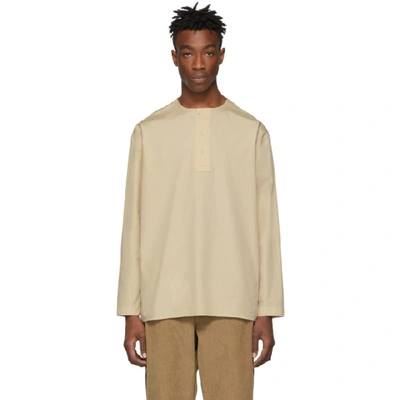 Lemaire Henley Cotton Shirt In 305 Nude