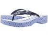 Tory Burch Wedge Flip-flop, Navy/octagon Square
