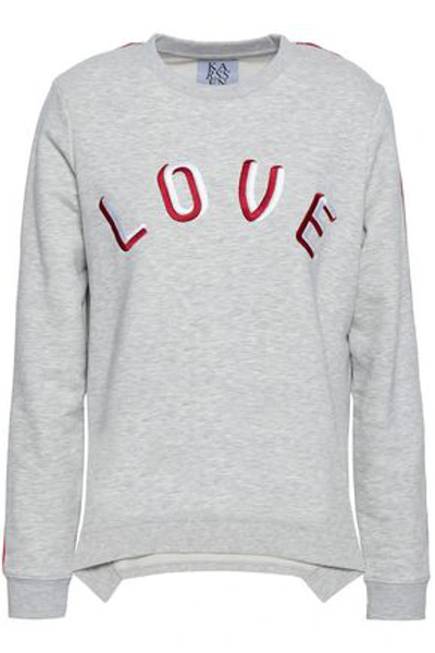 Zoe Karssen Woman Embroidered French Cotton-blend Terry Sweatshirt Light Gray