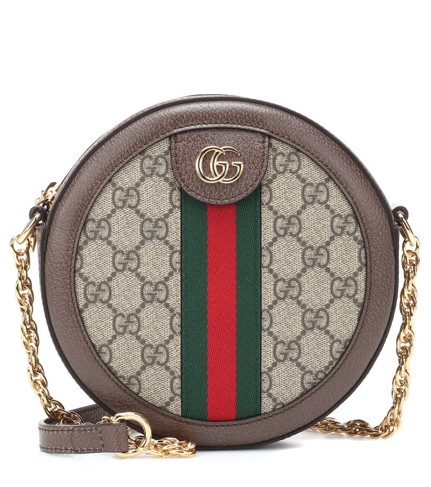 Gucci Ophidia Mini Round Shoulder Bag In Brown | ModeSens