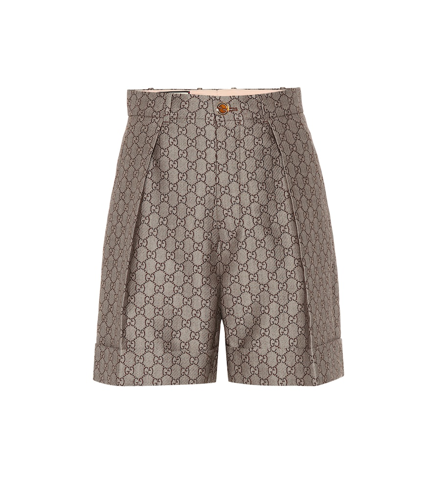 Gucci Gg Jacquard Shorts In Brown | ModeSens