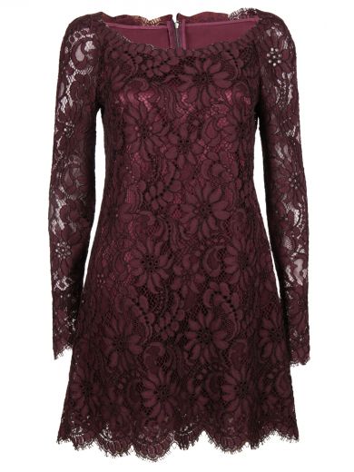 Dolce & Gabbana Purple Lace Dress | ModeSens