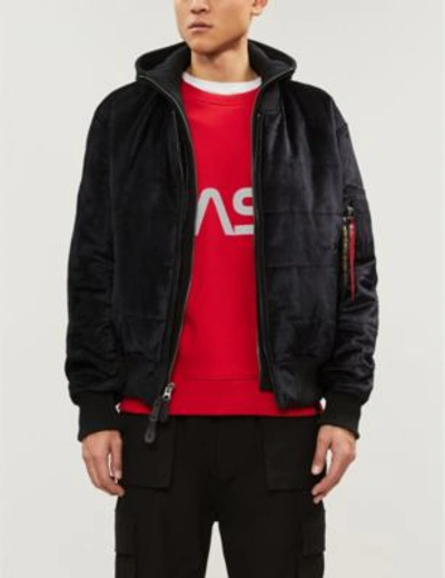 Alpha Industries Appliquéd Cotton-jersey Sweatshirt In Speed Red