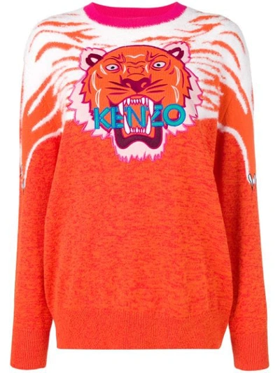 Kenzo Tiger Claw Cotton-blend Jumper In Red