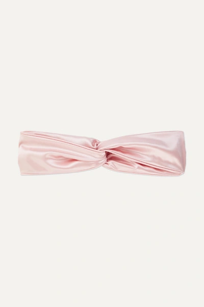 Slip Twist Silk Headband In Pastel Pink