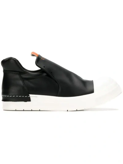 Cinzia Araia Black Leather Slip On Sneakers