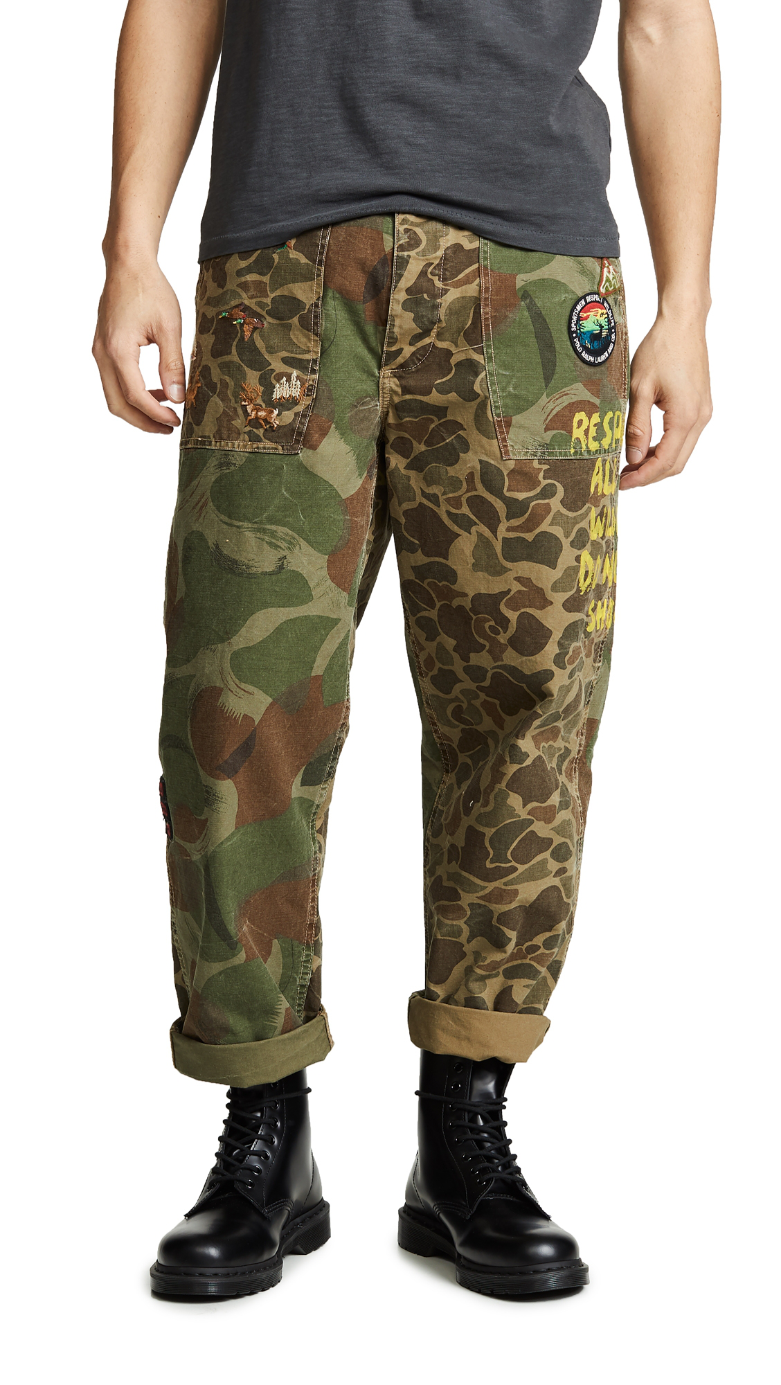 Polo Ralph Lauren Great Outdoors Camo Canvas Patchwork Pants | ModeSens