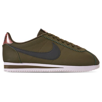 Nike Women's Classic Cortez Leather Metallic (grey) Casual Shoes