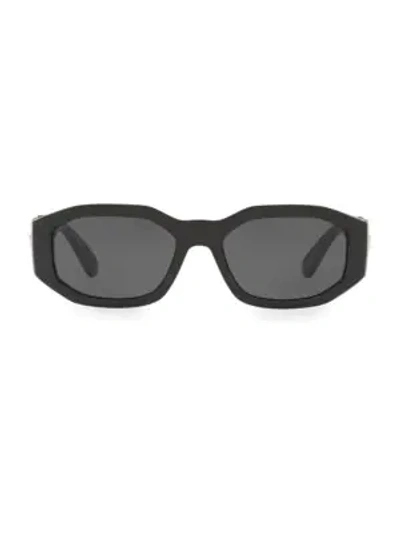 Versace 53mm Medusa Detail Oval Sunglasses In Black