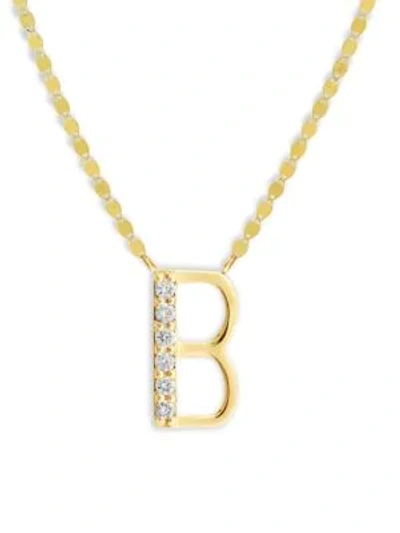 Lana Jewelry 14k Yellow Gold Diamond Necklace In Initial B
