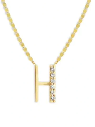 Lana Jewelry 14k Yellow Gold Diamond Necklace In Initial H
