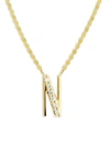 Lana Jewelry 14k Yellow Gold Diamond Necklace In Initial N