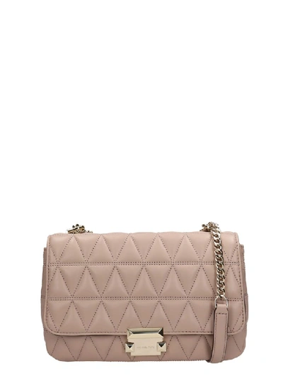 Michael Kors Sloan Small Quilted-leather Shoulder Bag In Beige