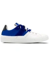Maison Margiela White & Blue Nylon & Leather Sneaker In White/blue