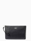 Kate Spade Jackson Street - Finley Quilted Leather Clutch - Grey In Black