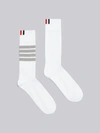 Thom Browne Striped Mid-weight Cotton Socks In White