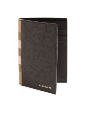 Burberry Kirtley Calf Grain Leather Bi-fold Wallet In Black | ModeSens