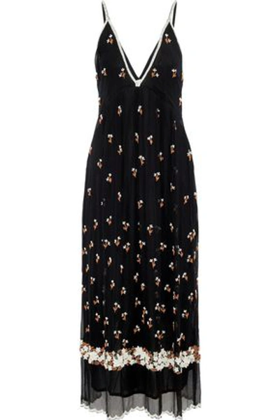 Antik Batik Woman Tahira Bead-embellished Georgette Maxi Slip Dress Black