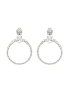 Miu Miu Metallic Silver Crystal Embellished Hoop Earrings