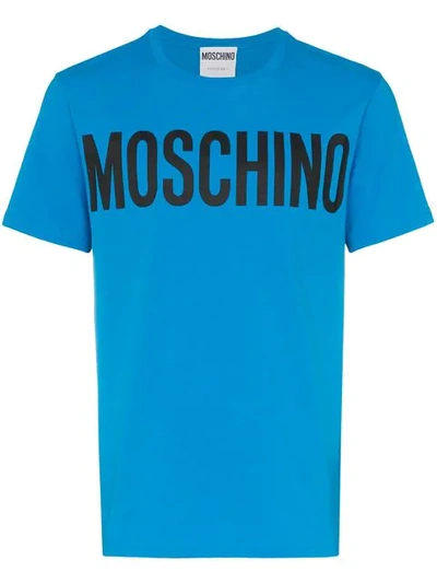 Moschino Logo-print Cotton-jersey T-shirt In 1317 Blue