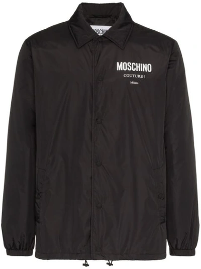 Moschino Couture Logo Hooded Jacket In Black