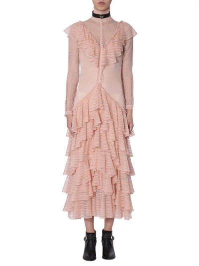 Alexander Mcqueen Ruffled Dress In Pink