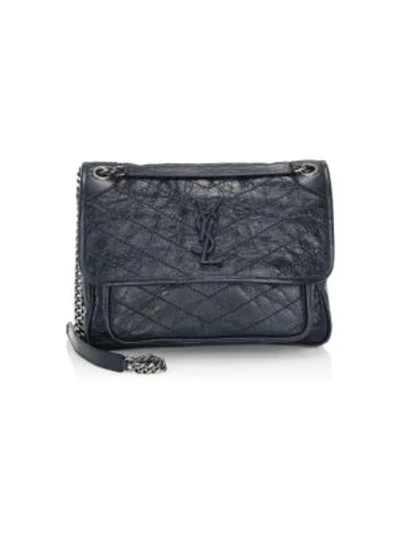 Saint Laurent Medium Niki Leather Shoulder Bag In Nuit