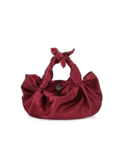 The Row Ascot Two Satin Hobo Bag In Maroon