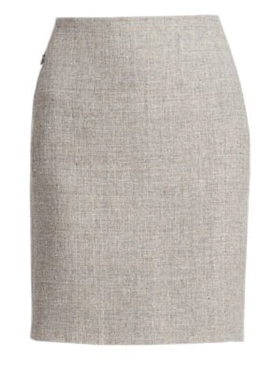 Akris Linen & Wool Pencil Skirt In Titan