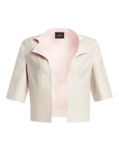 Akris Aloe Reversible Short Sleeve Cotton Jacket In Blush Canvas