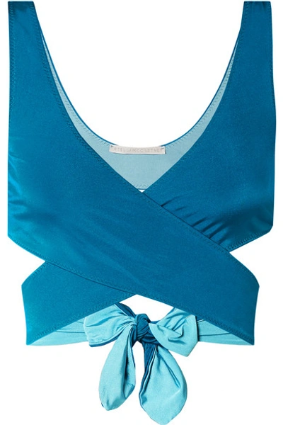 Stella Mccartney Ballet Wrap Bikini Top In Light Blue