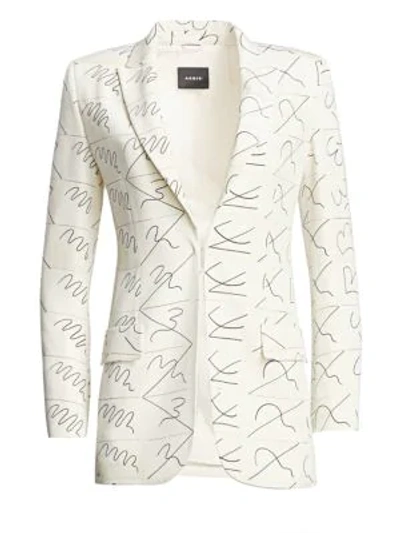 Akris Amarina Leporello Silk Printed Blazer In Paper