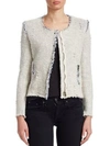 Iro Agnette Tweed Jacket In White Blue