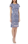 Js Collections Soutache Dress In Periwinkle/ Nude