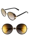 Jimmy Choo Women's Andie Mirrored Round Sunglasses, 54mm In Gold Black